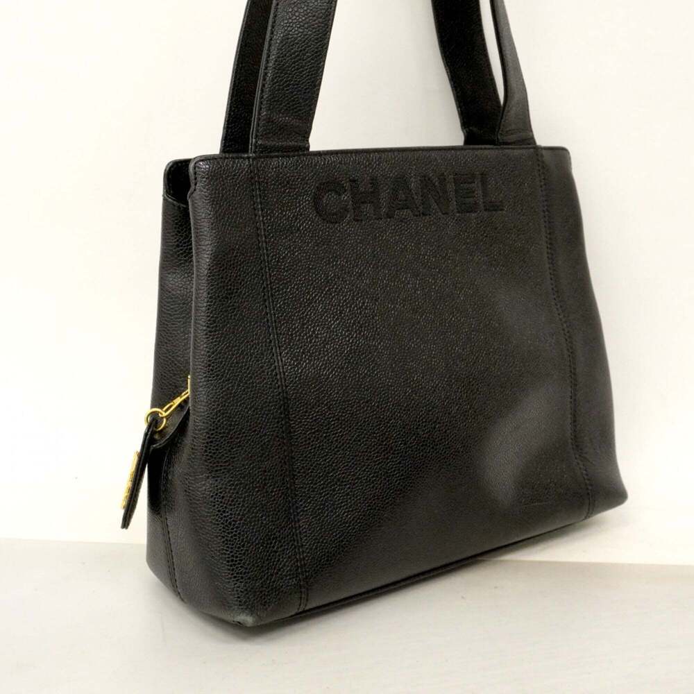 CHANEL Black Caviar Leather Tote Bag - Picture 2 of 12